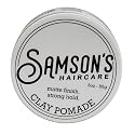 SAMSON'S HAIRCARE Lightweight, Medium Hold, No-Shine, Water-Based Clay Pomade - Nourishes and Holds Hair, 3 oz.