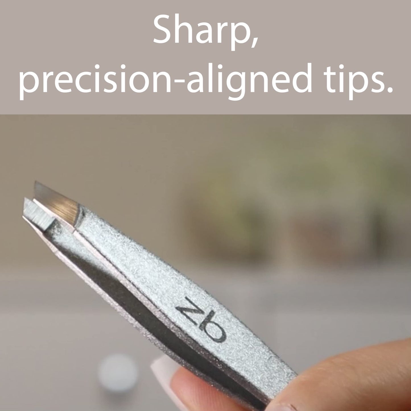 Zizzili Basics Tweezers - Surgical Grade Stainless Steel - Slant Tip for Expert Eyebrow Shaping and Facial Hair Removal - with Bonus Protective Pouch
