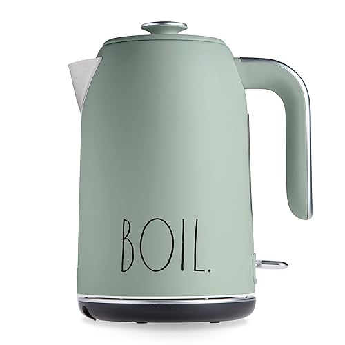 Rae Dunn Electric Hot Water Kettle - Stainless Steel Coffee Maker, Tea Kettle, Swivel Base, With Automatic Shut Off Boil-Dry Protection, Easy Pour…