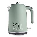 Rae Dunn Electric Hot Water Kettle - Stainless Steel Coffee Maker, Tea Kettle, Swivel Base, With Automatic Shut Off Boil-Dry Protection, Easy Pour…
