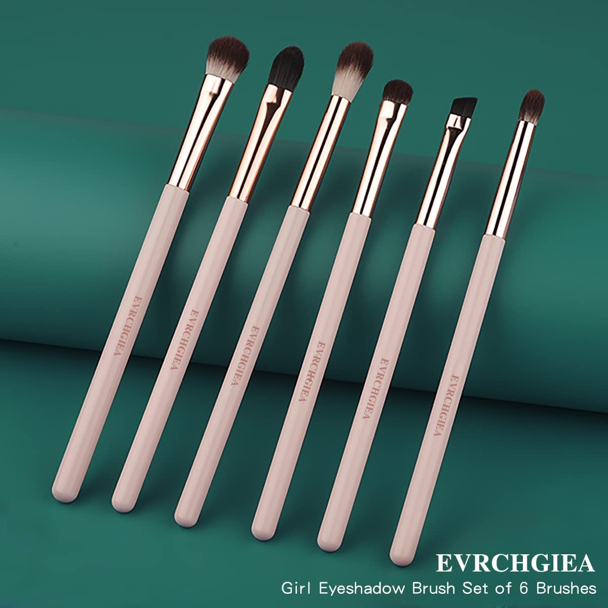 Eye Makeup Brush Set, 6 Pcs Professional Blending Eyeshadow Makeup Brushes for Concealer Eyebrows Eyeliner, Soft Hairs & Wood Handle Beauty and Personal Care EVRCHGIEA