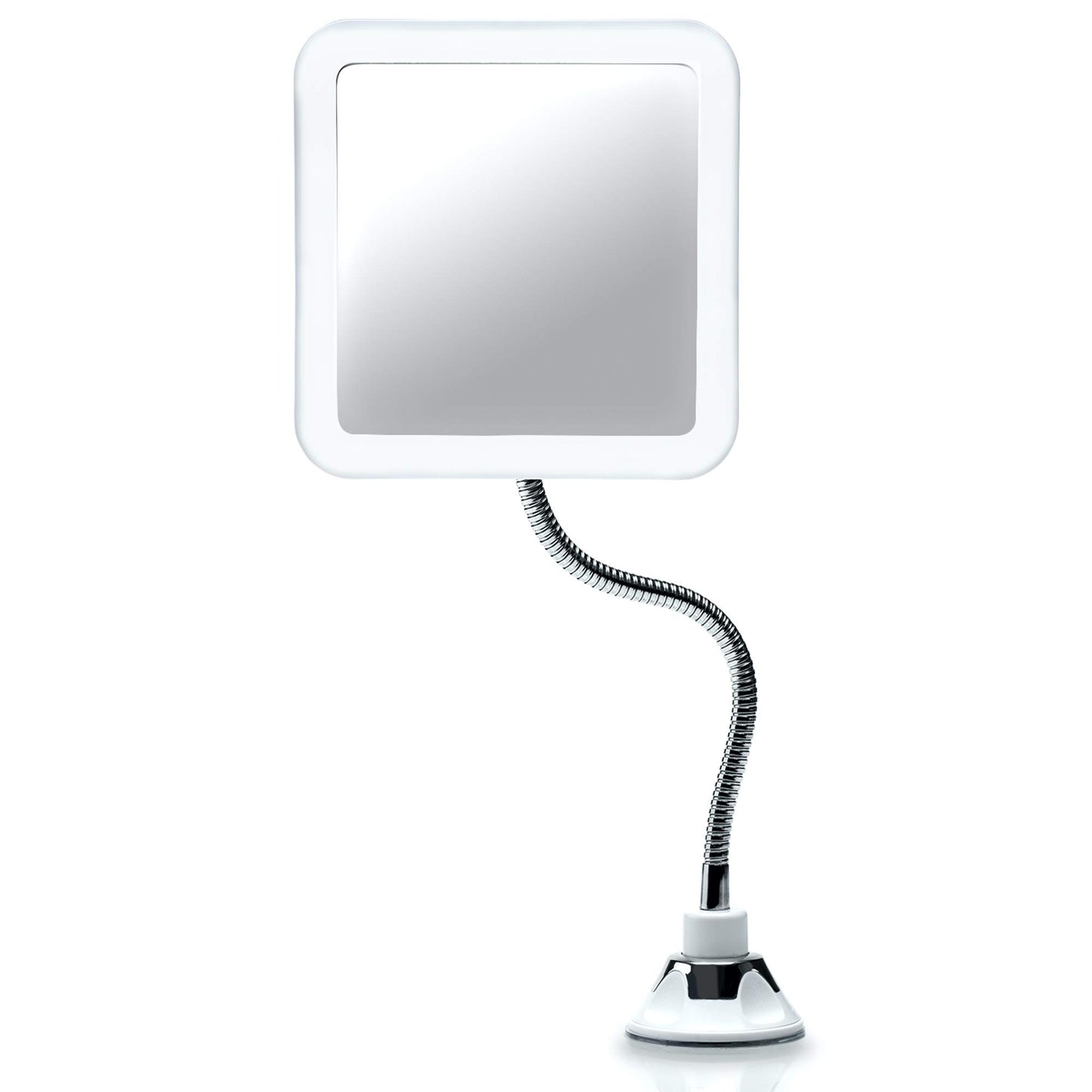 Fancii Flexible Magnifying Mirror 10X with LED Light and Gooseneck, Lighted Travel Makeup Mirror, Lock Suction, Natural Daylight LED, Cordless