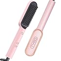TYMO Ring Hair Straightener Brush - Hair Straightening Iron with Built-in Comb, 20s Fast Heating & 5 Temp Settings & Anti-Scald, Perfect