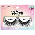 Ardell Winks Par'tay Lashes, Full Volume, 20mm Ultra-Long False Eyelashes, Feathered and Fluttery, Black Band, 1 Pair