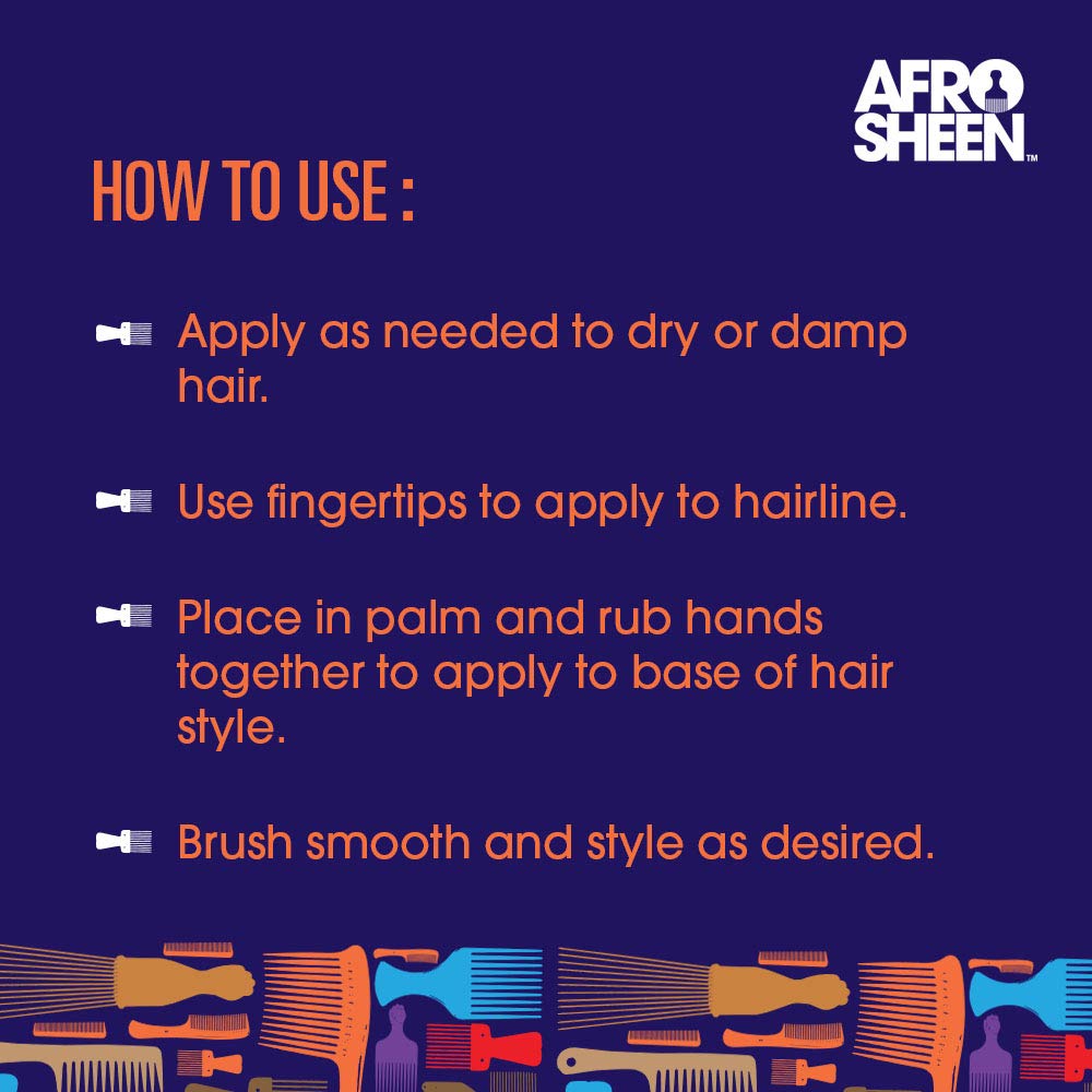 Afro Sheen Slick Back Cream Styler. Contains Shea Butter to smooth & holds. 6 Oz.