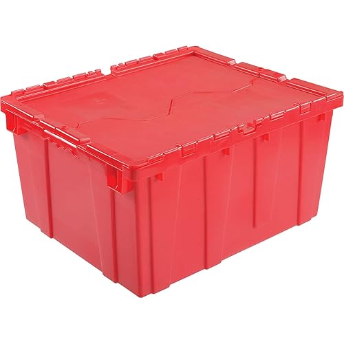 Monoflo Global Industrial Distribution Container With Hinged Lid 23-3/4x19-1/4x12-1/2 Red