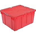 Monoflo Global Industrial Distribution Container With Hinged Lid 23-3/4x19-1/4x12-1/2 Red