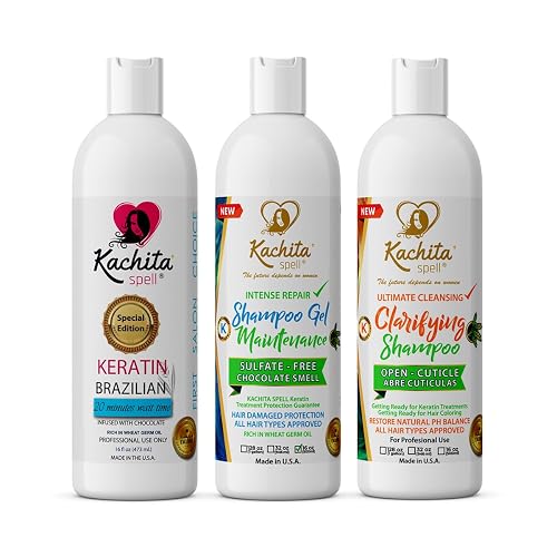 Full KIT New Brazilian Keratin Hair Blowout Treatment Kachita Spell Professional Results Straighten and Smooth Hair