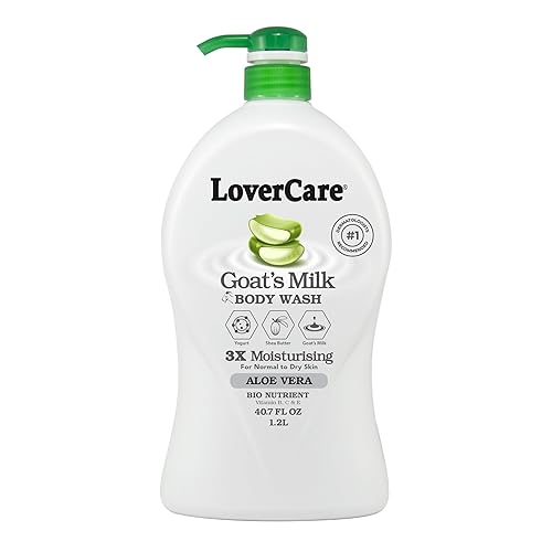 LoverCare Goat's Milk Moisturizing Body Wash Shower Cream Shower Gel Aloe Vera 40.7 Fl.Oz