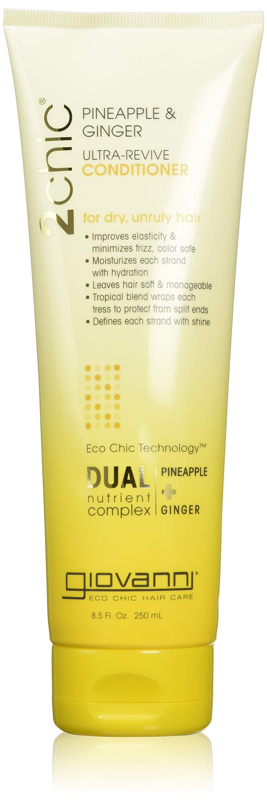 GIOVANNI 2chic Ultra-Revive Conditioner - Moisturizing Conditioner with Pineapple & Ginger, Coconut, Guava, & Aloe Vera Helps Dry Unruly Hair, Paraben