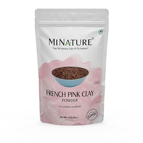 French Pink Clay powder by mi nature | 227g(8 oz) (½ pound) | Montmorillonite Pink-Clay | French Rose Clay | Face mask | natural powder