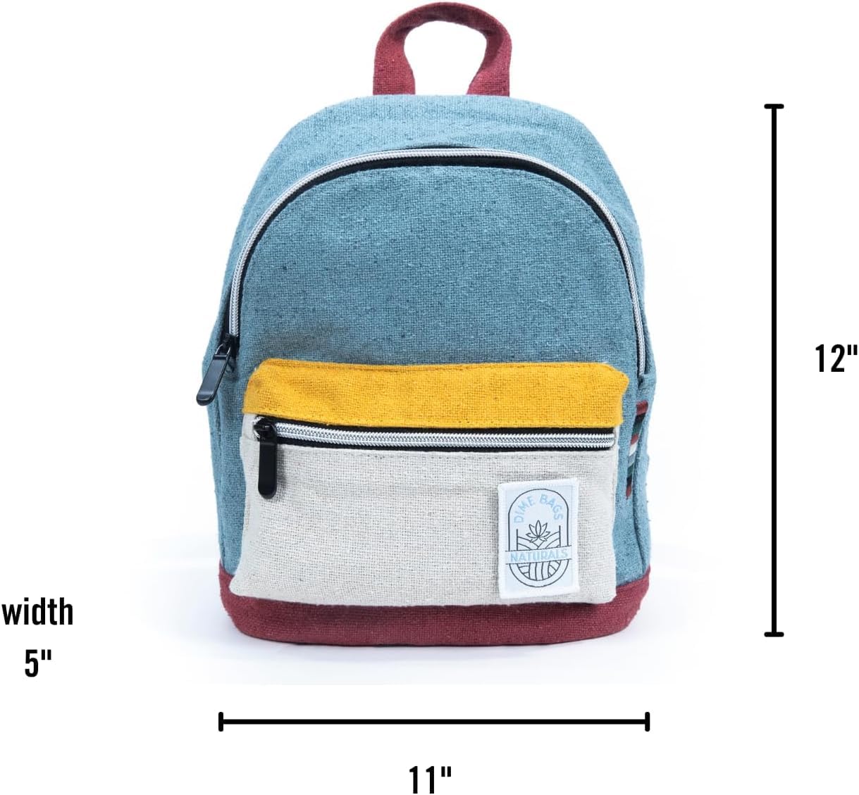 DIME BAGS Mini Hemp Backpack, Made with 100% Nepali Hemp, Travel Bag with Adjustable Padded Straps & Hidden Pocket, Eco-Friendly Daypack for Everyday…
