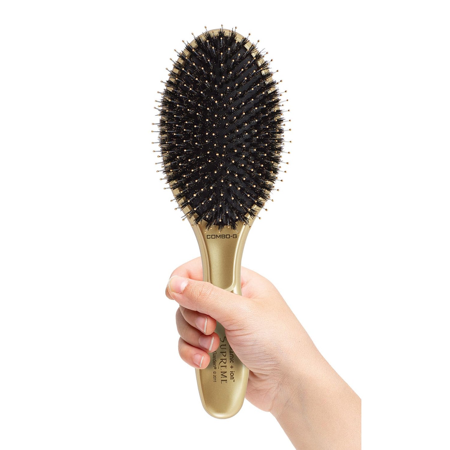 Olivia Garden Ceramic + Ion Supreme Styler Cushion Paddle Brush - Boar & Ionic for Shine, Frizz Control & Smoother Hair - Boar and Ionic Bristles