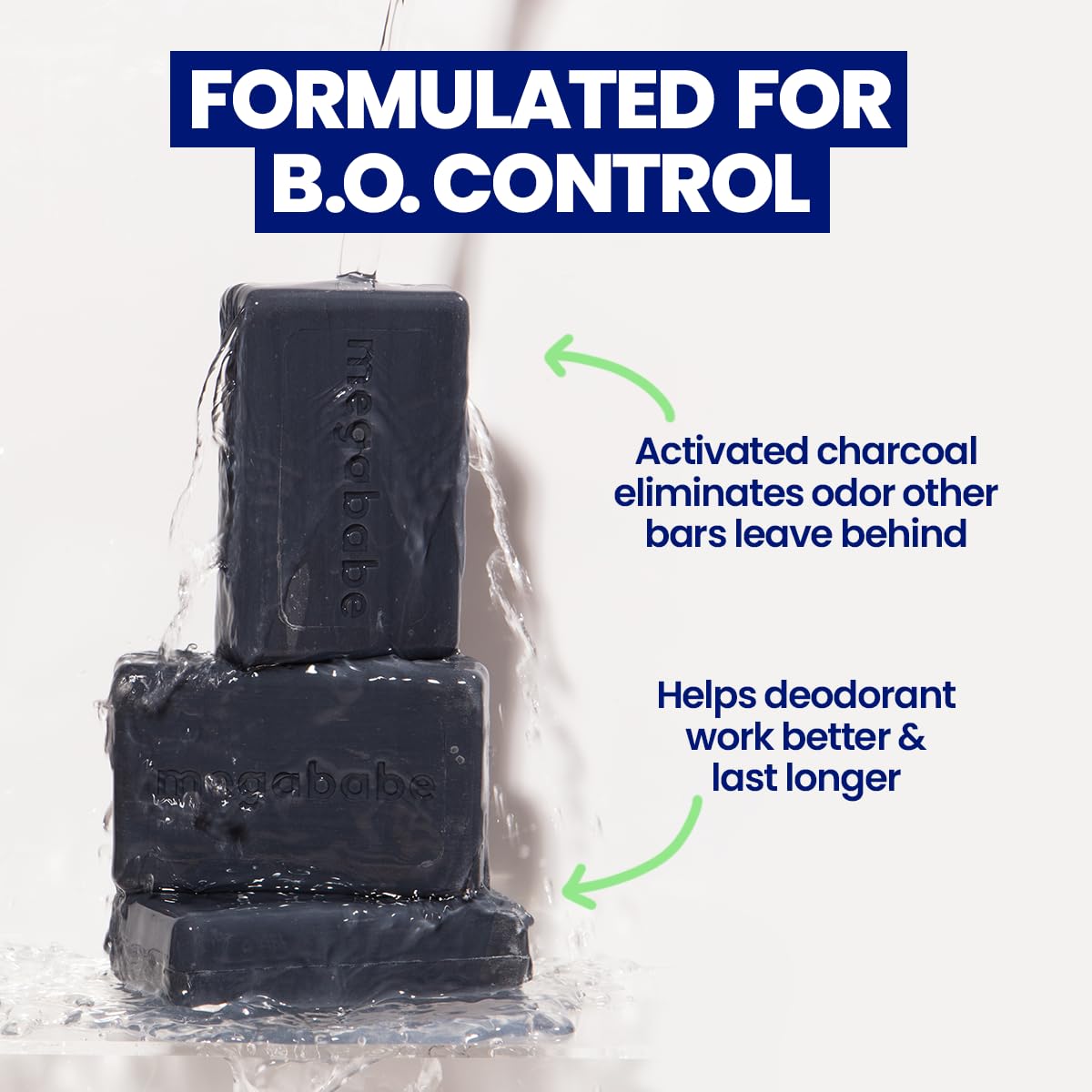 Megababe Underarm Bar Soap - Space Bar | With Detoxifying Charcoal for Odor Control | 4.5 oz - 3 Pack Beauty and Personal Care Megababe