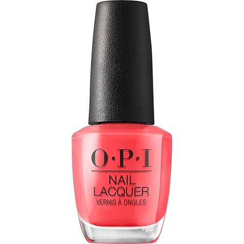 OPI Nail Lacquer I Eat Mainely Lobster | Opaque Bright Orange Crème Chip Resistant Nail Polish | Fast Drying, Streak Free