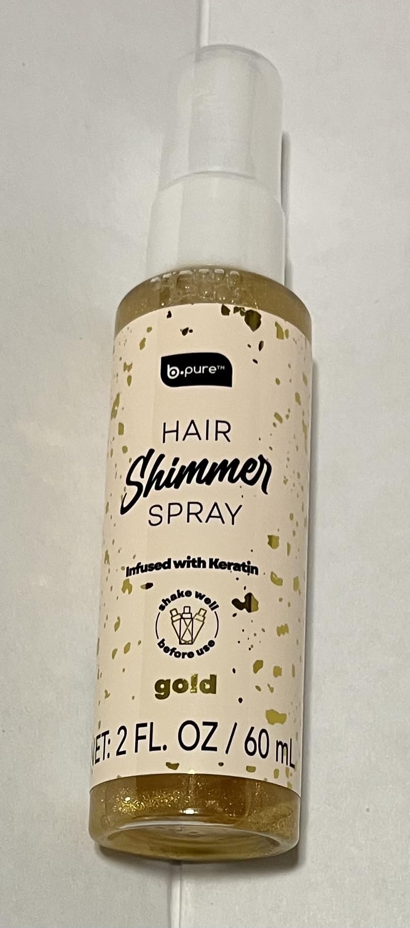 b.pure Hair Shimmer Spray Infused with Keratin, Gold, 2 FL OZ