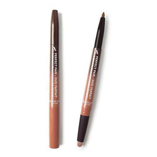 Absolute New York ALD06 Perfect Pair Lip Duo, Fuller and Poutier Lips, Deeper Shade For Lip Contouring, Satin Lipstick and Lip Liner