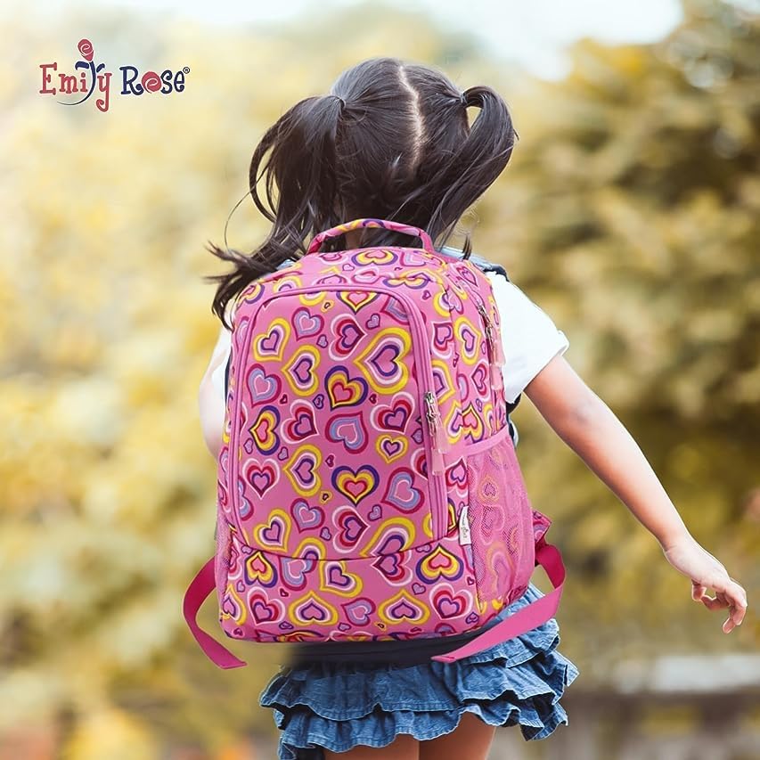 Emily Rose Kid's Backpack & Elementary School Supplies Bundle 16" Large Bookbag w/Padded Straps Includes Matching Spiral Notebooks, Folder and Pencils Set | Ideal for Kids 5-12 | USA Business