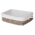 Kouboo Kobo Rattan Shelf Removable Liner, Gray, Medium Size Decorative Storage Basket