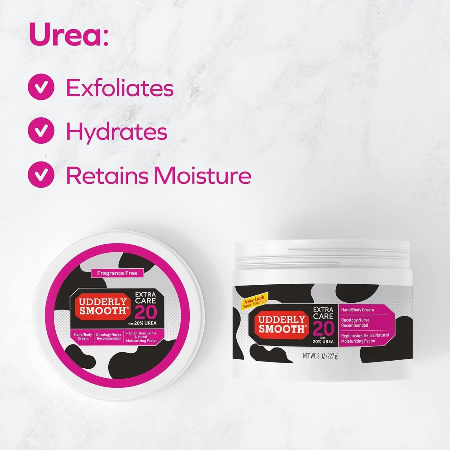 Udderly Smooth Extra Care Hand/Body Cream with 20% Urea, Replenishing, Fragrance Free, 8 OZ - 5 Pack