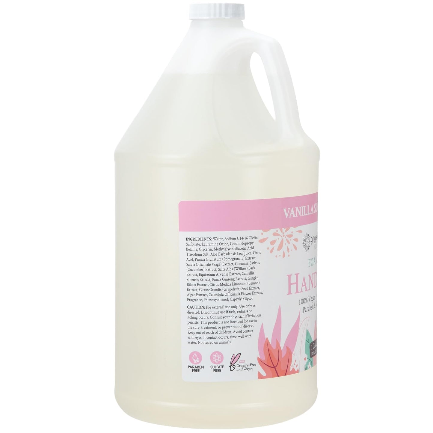 Ginger Lily Farms Botanicals All-Purpose Foaming Hand Soap Refill, 100% Vegan & Cruelty-Free, Vanilla Sugar Bliss Scent, 1 Gallon (128 fl oz)