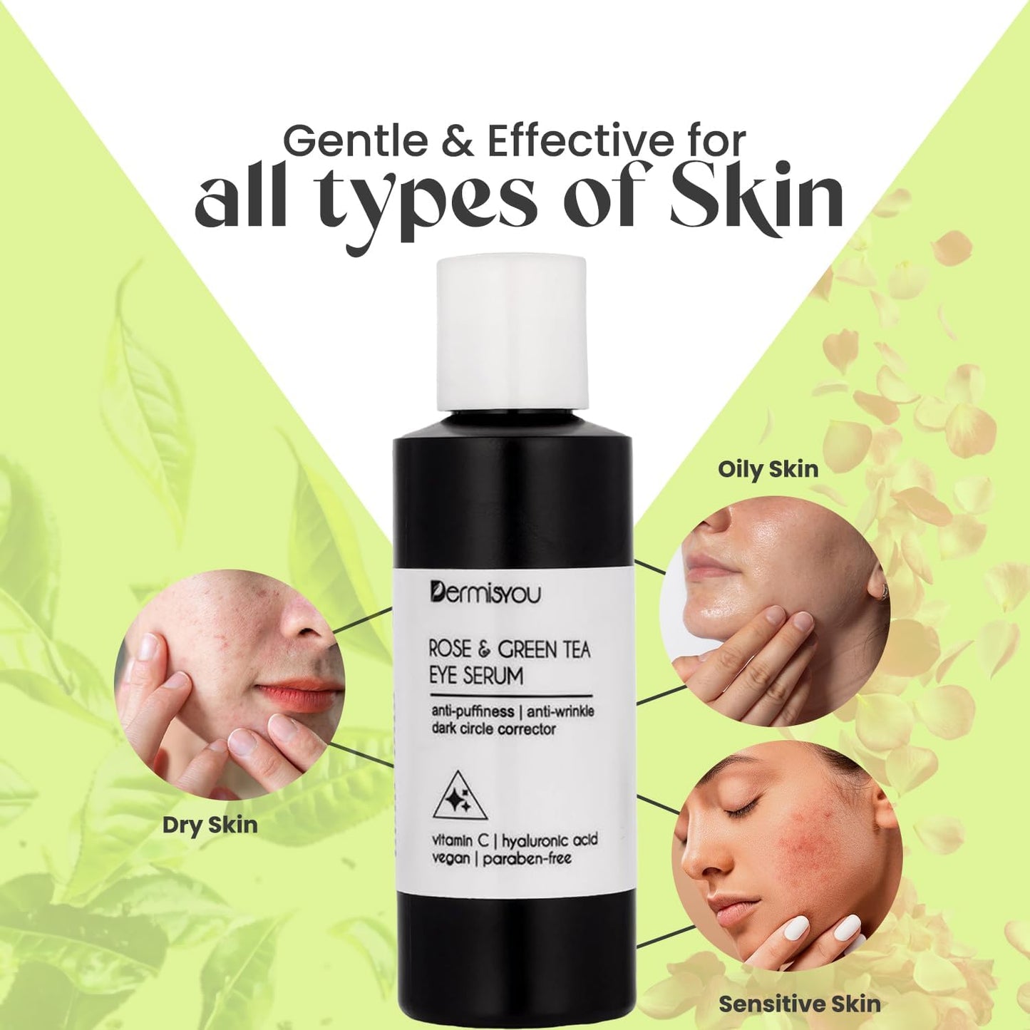 Eye Serum with Rose & Green Tea 1.33 oz Beauty & Personal Care Dermisyou
