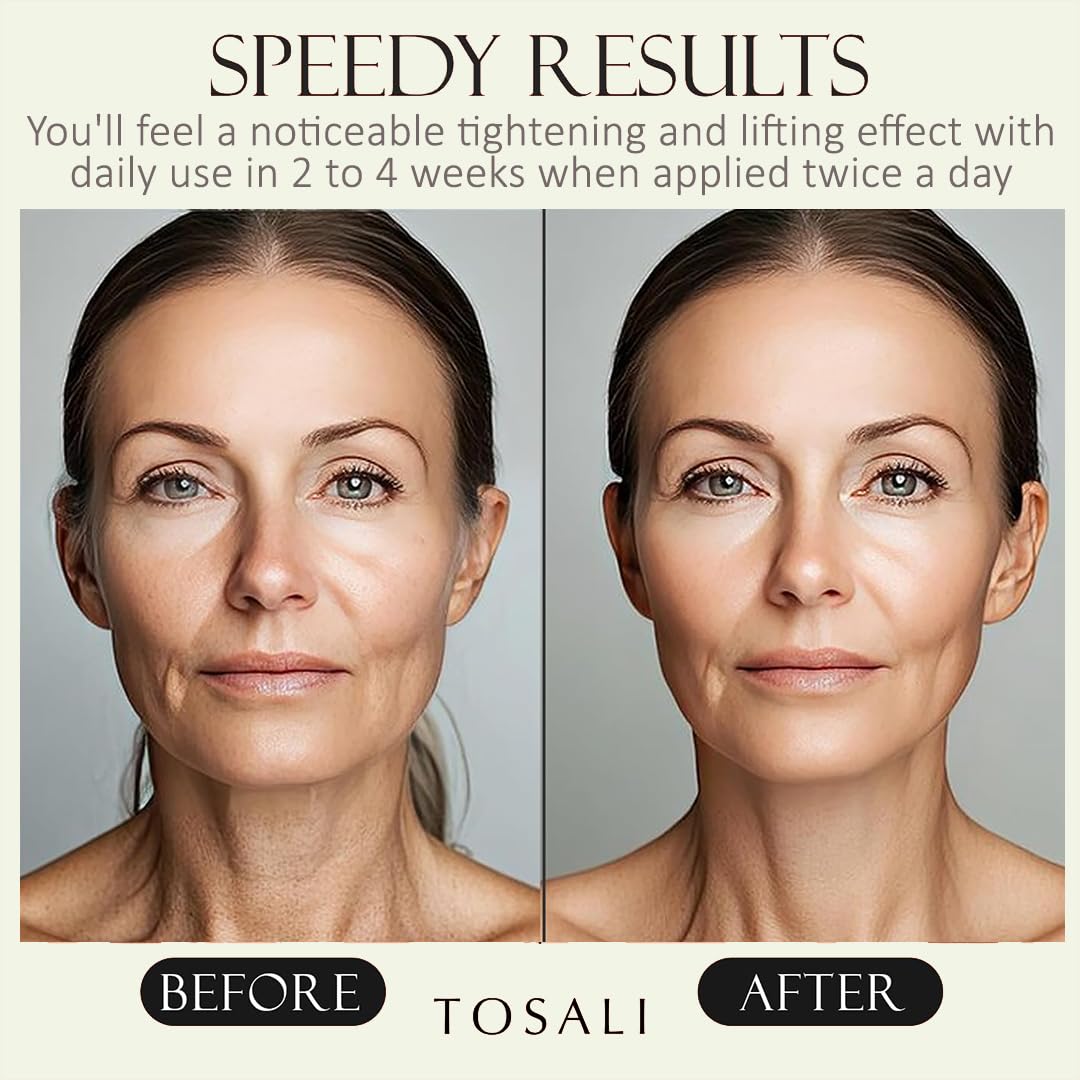 TOSALI Anti Aging Skincare Set - Daily Peeling Mask (6.8 oz), Deep Wrinkle Serum (1.7 fl oz) & Face Cream (1.7 oz) - Hydrating, Brightening, Wrinkle