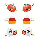 Boderier 6 Pack Halloween Hair Clips for Women Girls Halloween Headdress Candy Corn Pumpkin Ghost Hair Clips Party Costume Hair Accessories
