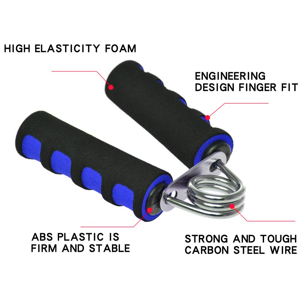 E-smartinlife Hand Grip Strengthener Set, Finger Gripper - Soft Foam Hand Exerciser for Quickly Increasing Wrist Forearm and Finger Strength, 2 Pack