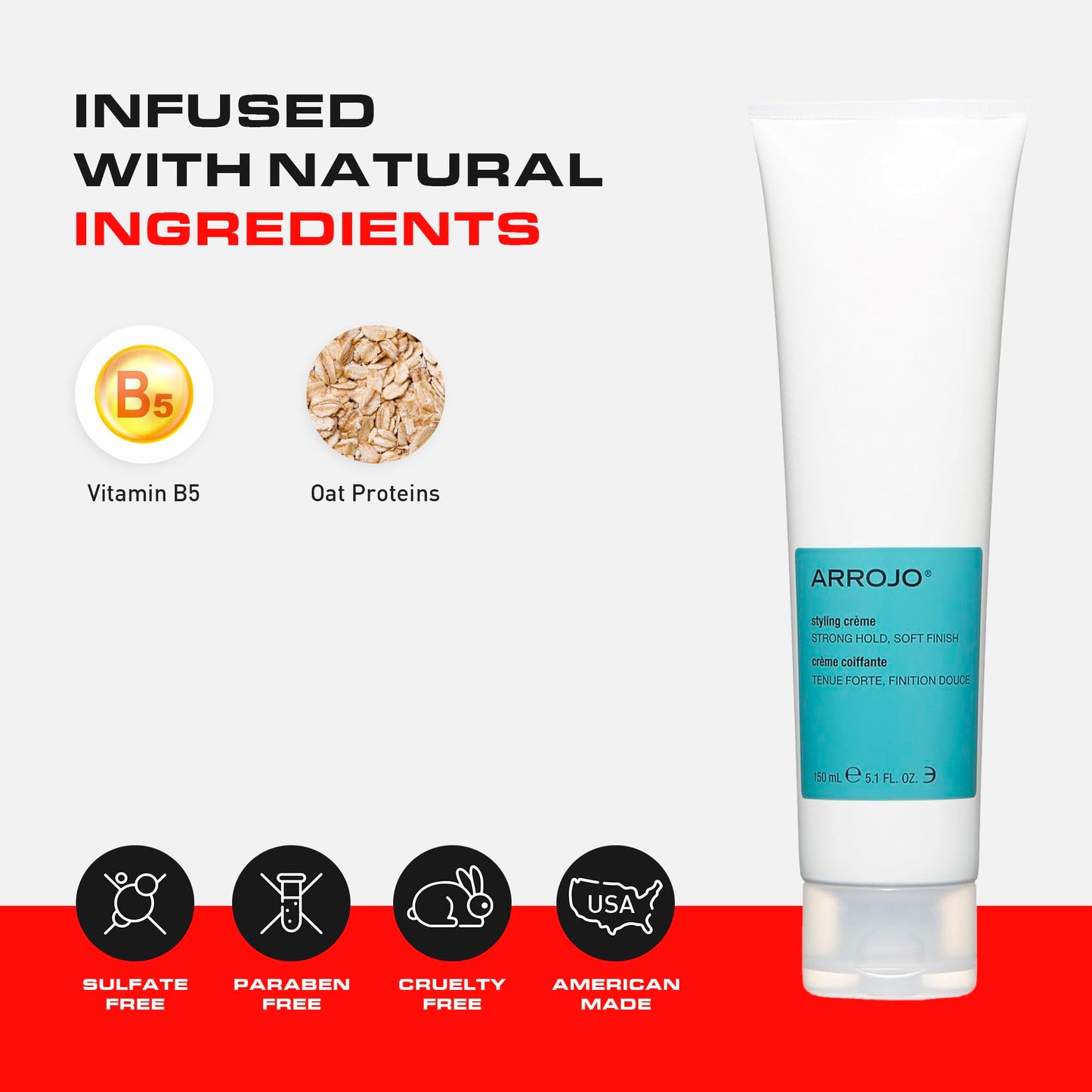 ARROJO Hair Styling Cream for Women and Men - Versatile Style Shaper Hair Smoothing Cream - Blow Dry Cream to Hold, Define & Soften your Hair - Great