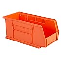 Hudson Exchange 11" x 5-1/2" x 5" (12 Pack) Plastic Stackable Storage Bin and Hanging Container, Orange