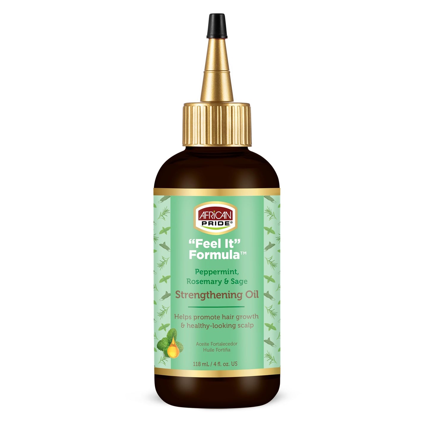 African Pride Feel It Formula Hair Strengthening Oil - Hair Oil with Rosemary, Peppermint & Sage - Hydrates Hair, Helps Strengthens Roots & Promotes