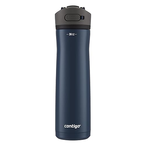 Contigo Ashland 2.0 Leak-Proof Water Bottle with Lid Lock and Angled Straw, Dishwasher Safe, Interchangeable Lid, 24oz, Blueberry