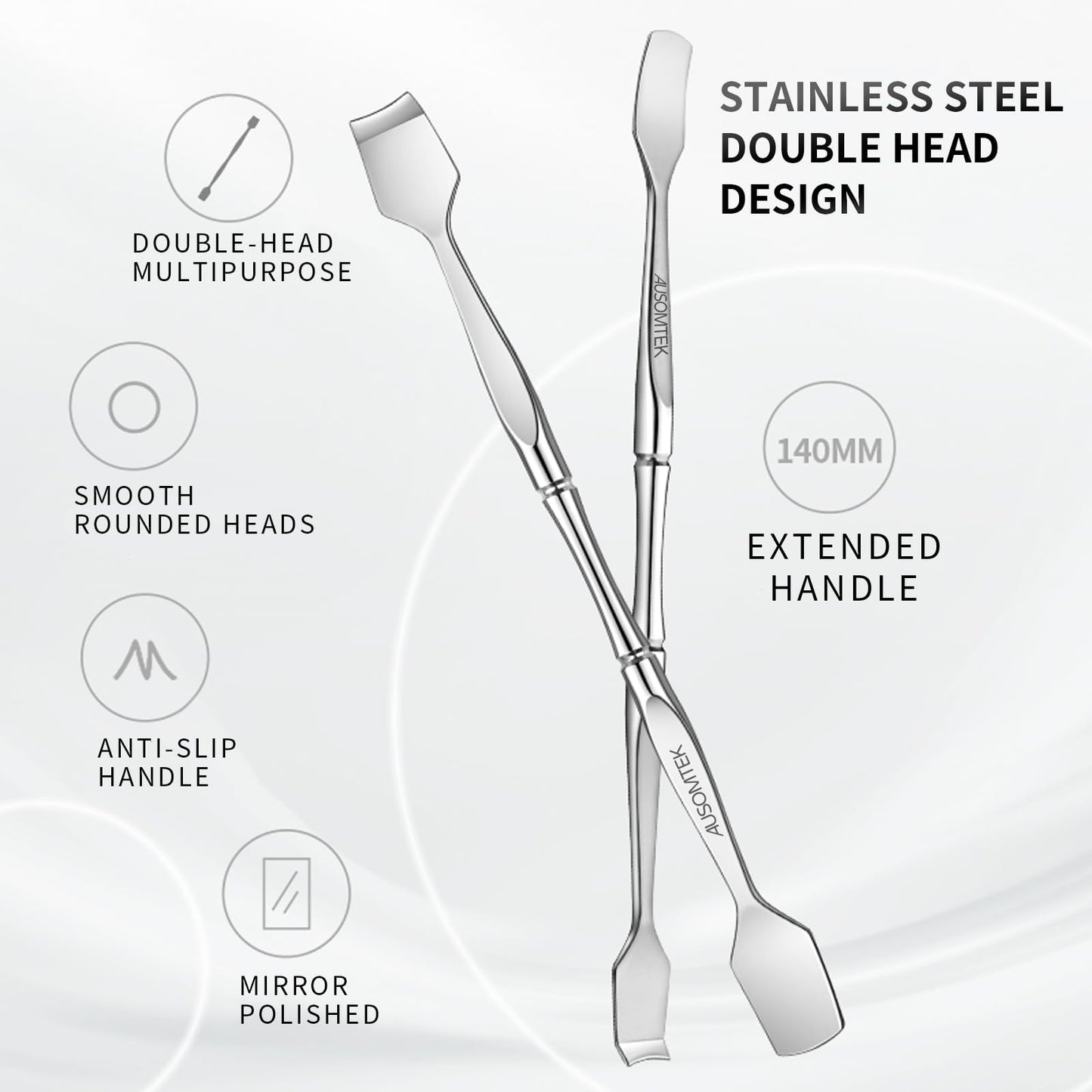 AUSOMTEK Blackhead Remover Tool, Pore Cleaner & Comedone Extractor Face Spatula, Professional Stainless Steel Whitehead & Pimple Extractor Tool