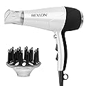 REVLON Volume Booster, Hair Dryer with Curl Enhancing Diffuser | Increase Volume, Decrease Frizz and Damage, Fast Drying, 1875 Watts (White)