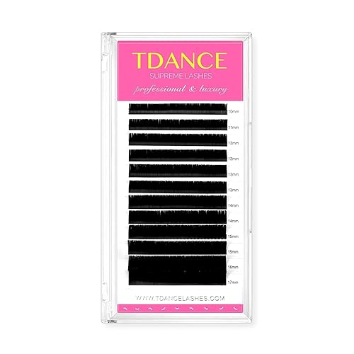 TDANCE Lash Extension Matte Black Eyelash Extension C CC D DD J B L Curl Volume & Classic Lash Extensions 0.03-0.18mm Thickness Professional Salon