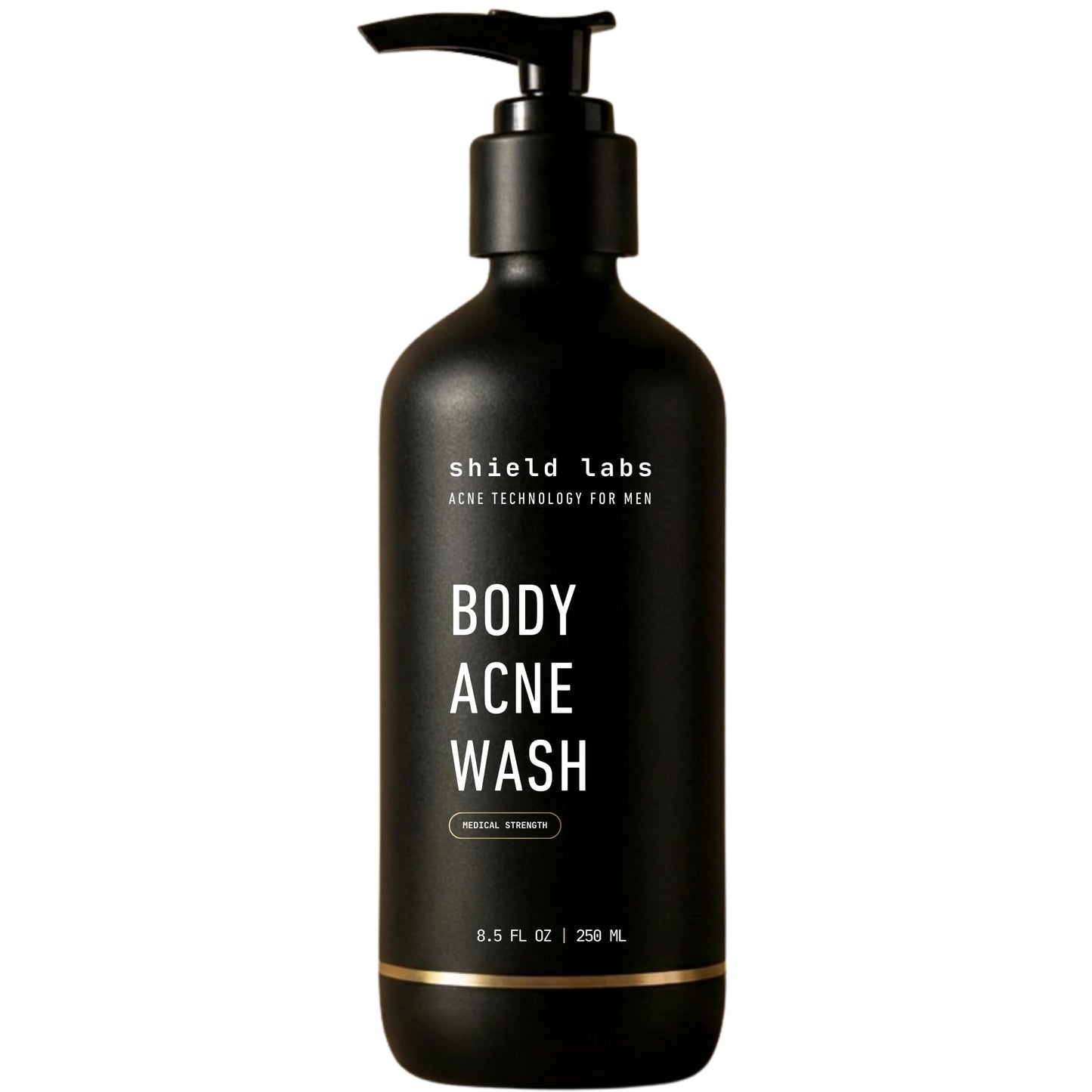 Shield Men's Acne Body Wash for Back, Chest & Shoulders - 4% Benzoyl Peroxide Body Wash, Clears Breakouts & Acne Scars - Unscented with Niacinamide