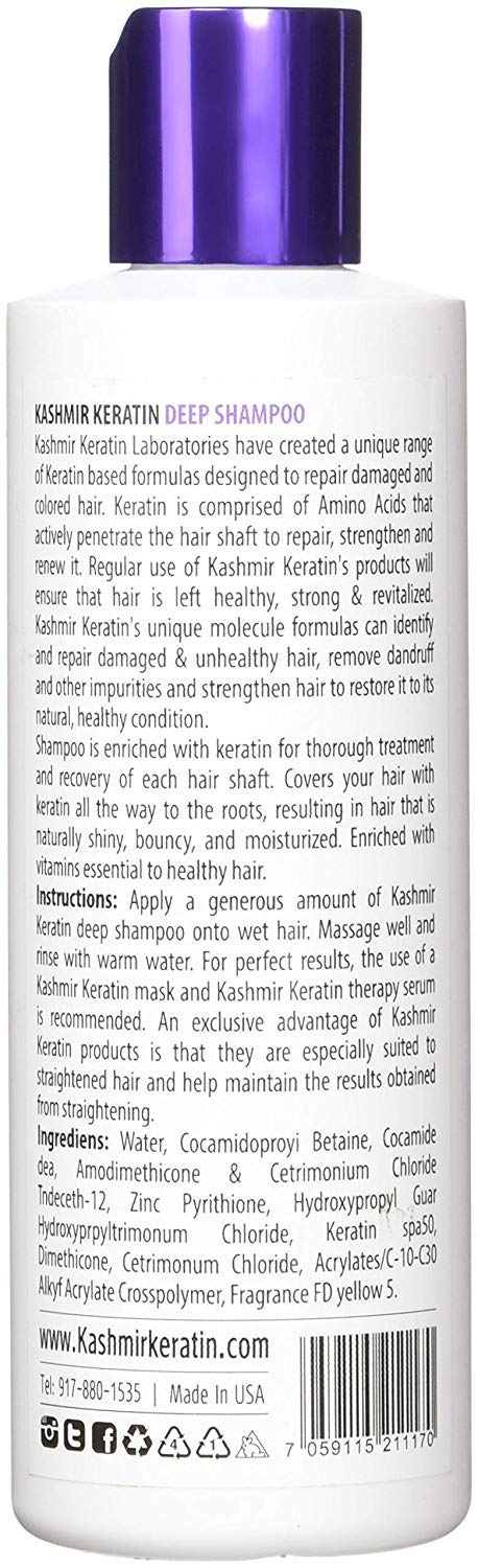 2PC Bundle:Kashmir Keratin Deep Shampoo and Conditioner For Oily and Damaged Hair Sulfate And Paraben Free NEW PRESENTATION (8 Fl. Oz)