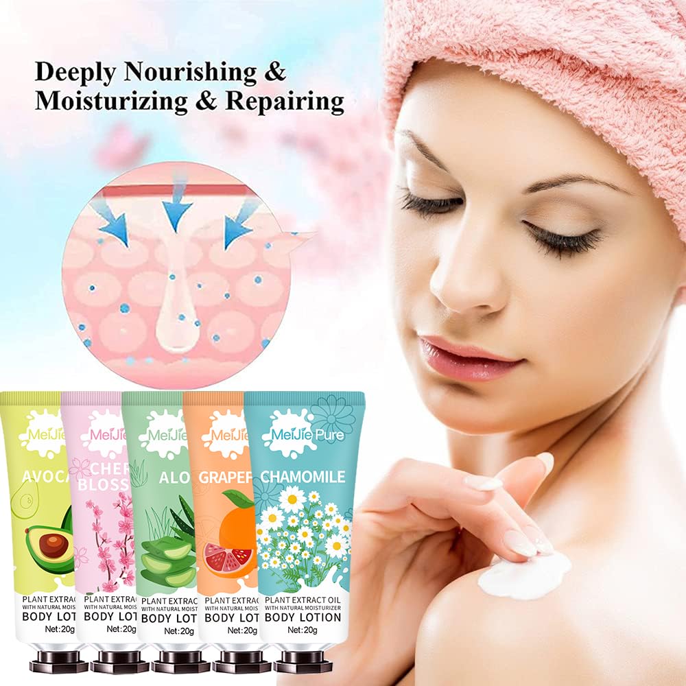 20 Pack Lotion for Women, Body Lotion for Dry Skin,Easter Basket Stuffers Girls,Gifts for Women,Teacher Gifts,Travel Size Lotion, Natural Fragrance