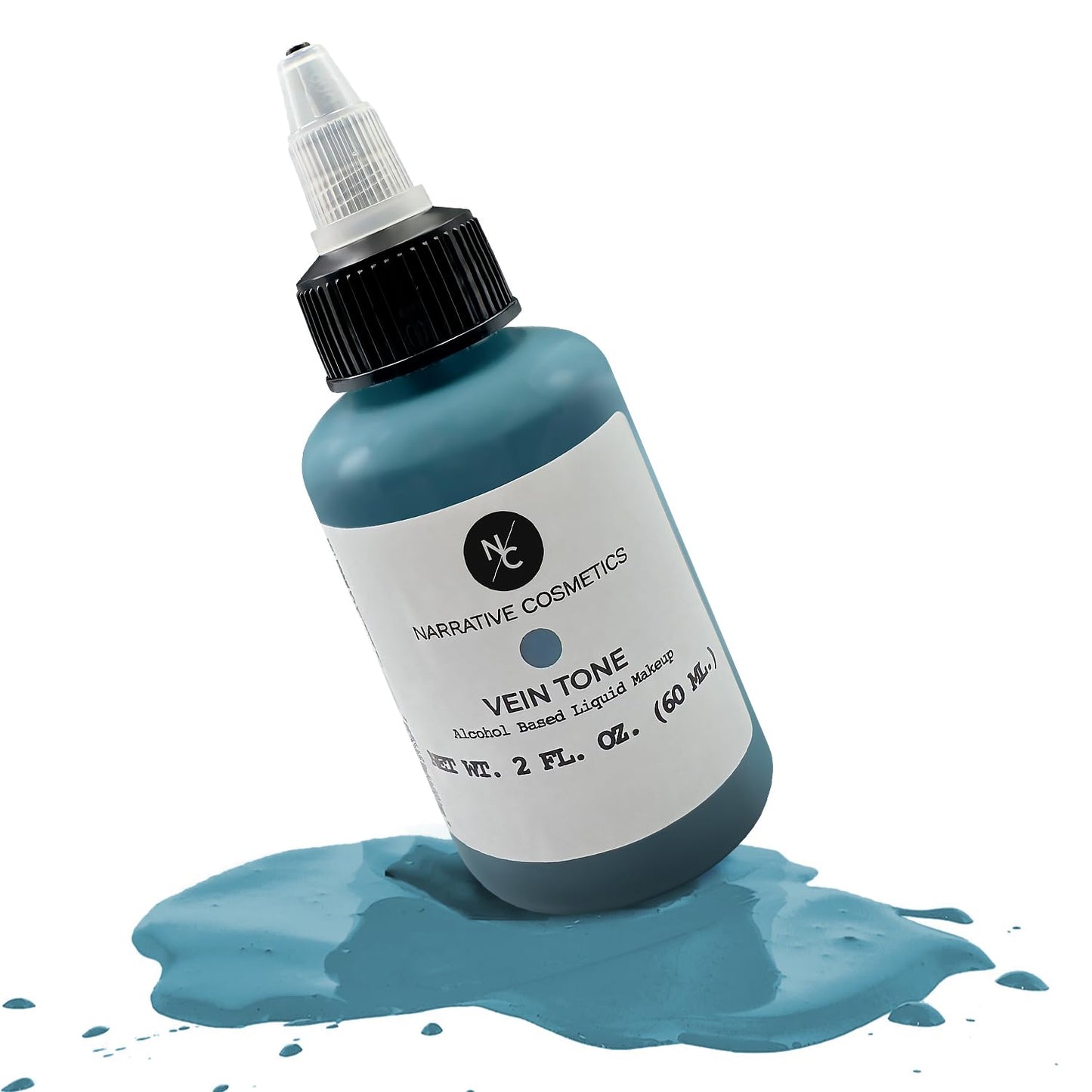 Narrative Cosmetics Flesh Tone Alcohol Airbrush Paints - 2 fl oz, Skin Safe, Quick Dry, Waterproof, Sweatproof, Transferproof Liquid Makeup for Tattoo