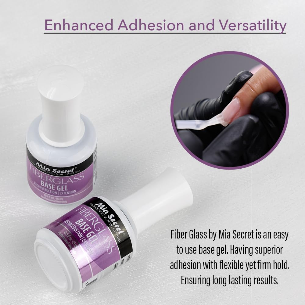 Mia Secret Fiber Glass Base Gel MADE IN USA 0.5 Fl Oz. DIY Home and Nail Salon Soak Off Gel Base Beauty & Personal Care Mia Secret