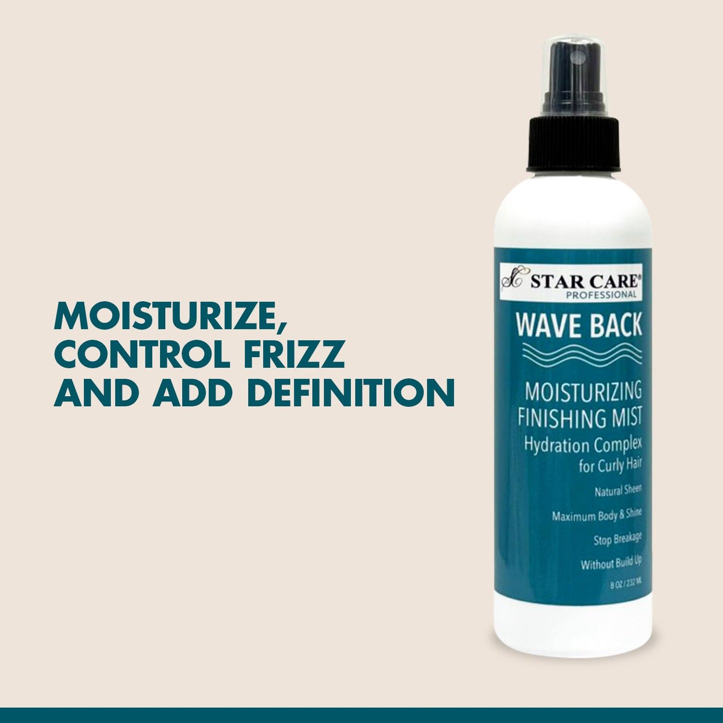 STAR CARE Wave Back Moisturizing Finishing Curl Enhancing Mist Lightweight Hydrating Finishing Spray for Curly & Wavy Hair Frizz Control & Shine