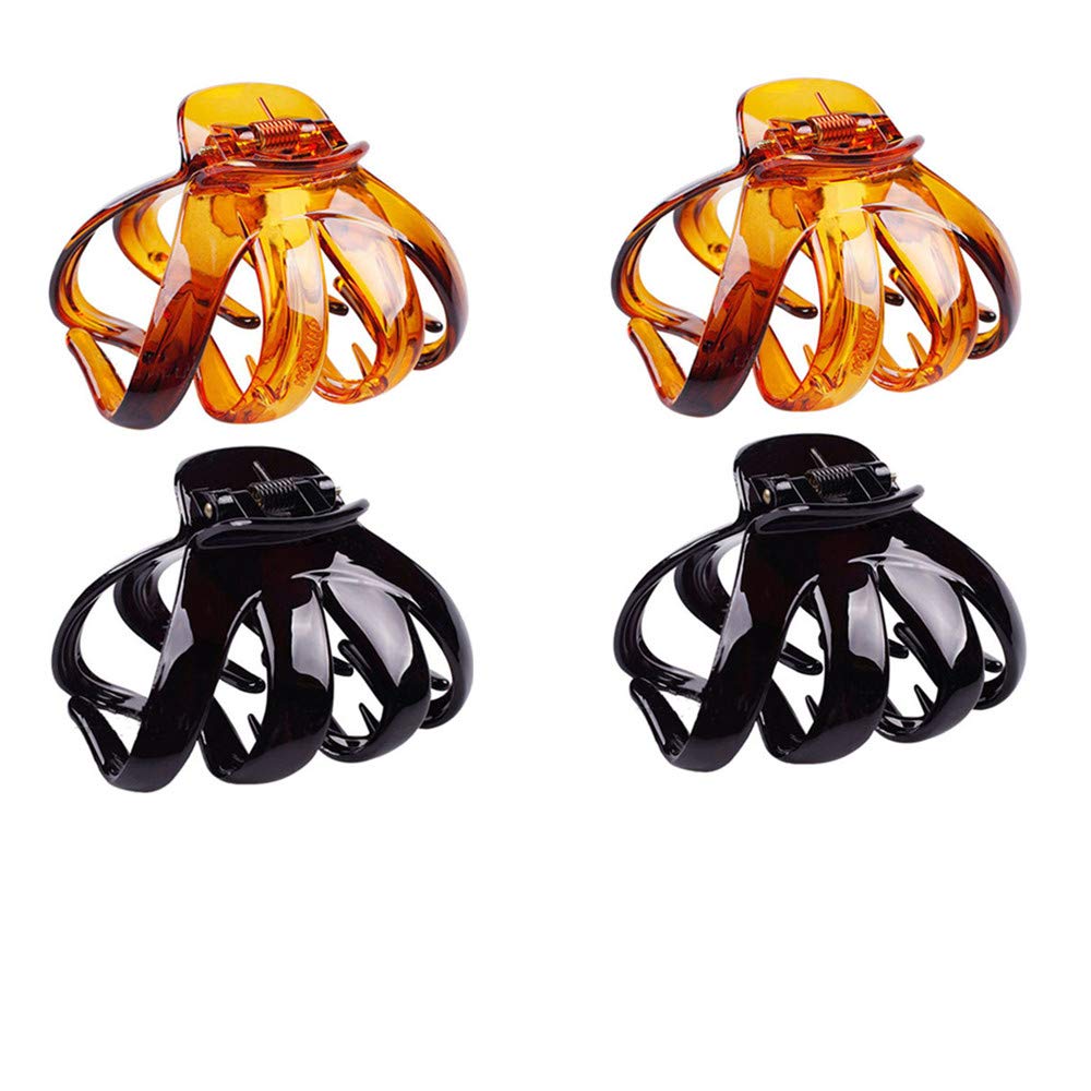 CONOFA 4 Pieces Classic Large Styling Octopus Hair Claw Clip Strong Holding Power Hair Clips Outdoor Hair Grip Hairpins Hairgrip for Women and Girls