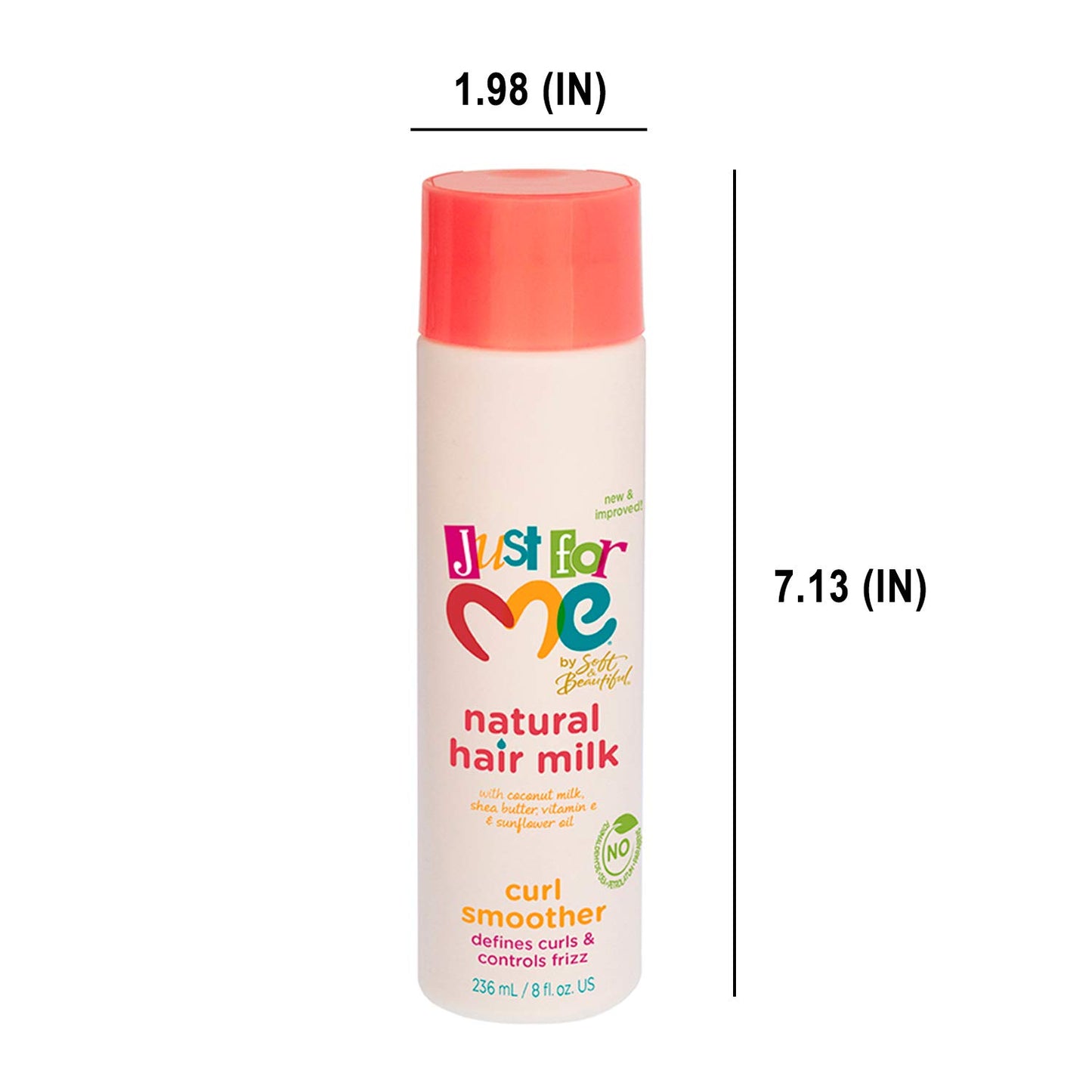 Just For Me Natural Hair Milk Curl Smoother - Defines Curls & Controls Frizz, Contains Coconut Milk, Shea Butter, Vitamin E, Sunflower Oil