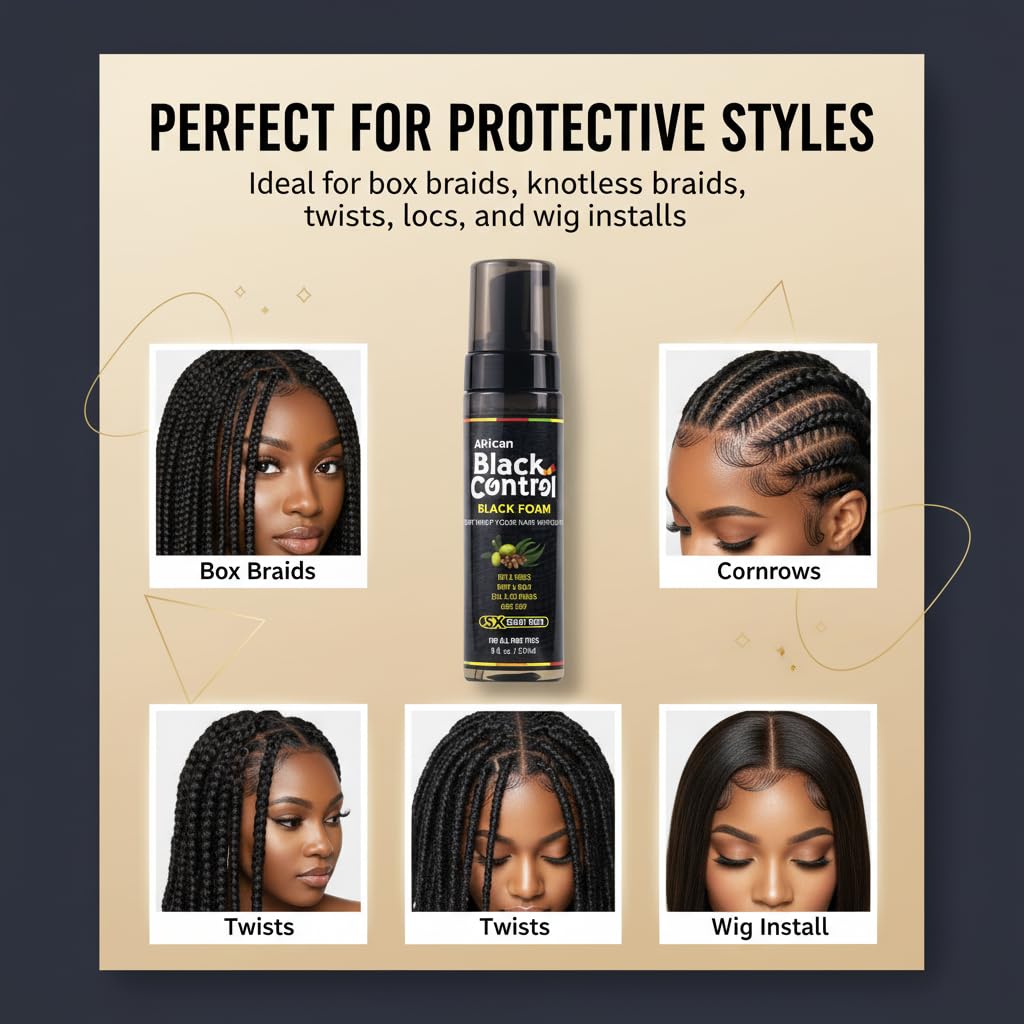 African Black Control Black Foam - 8 fl oz (Pack of 2)