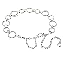 CLARA Womens Polished Metal Chain Belt O-Ring Waist Band Decorated Waist Belt for Loose Dress Sweater Blouse Shirt Silver, A-silver, One Size