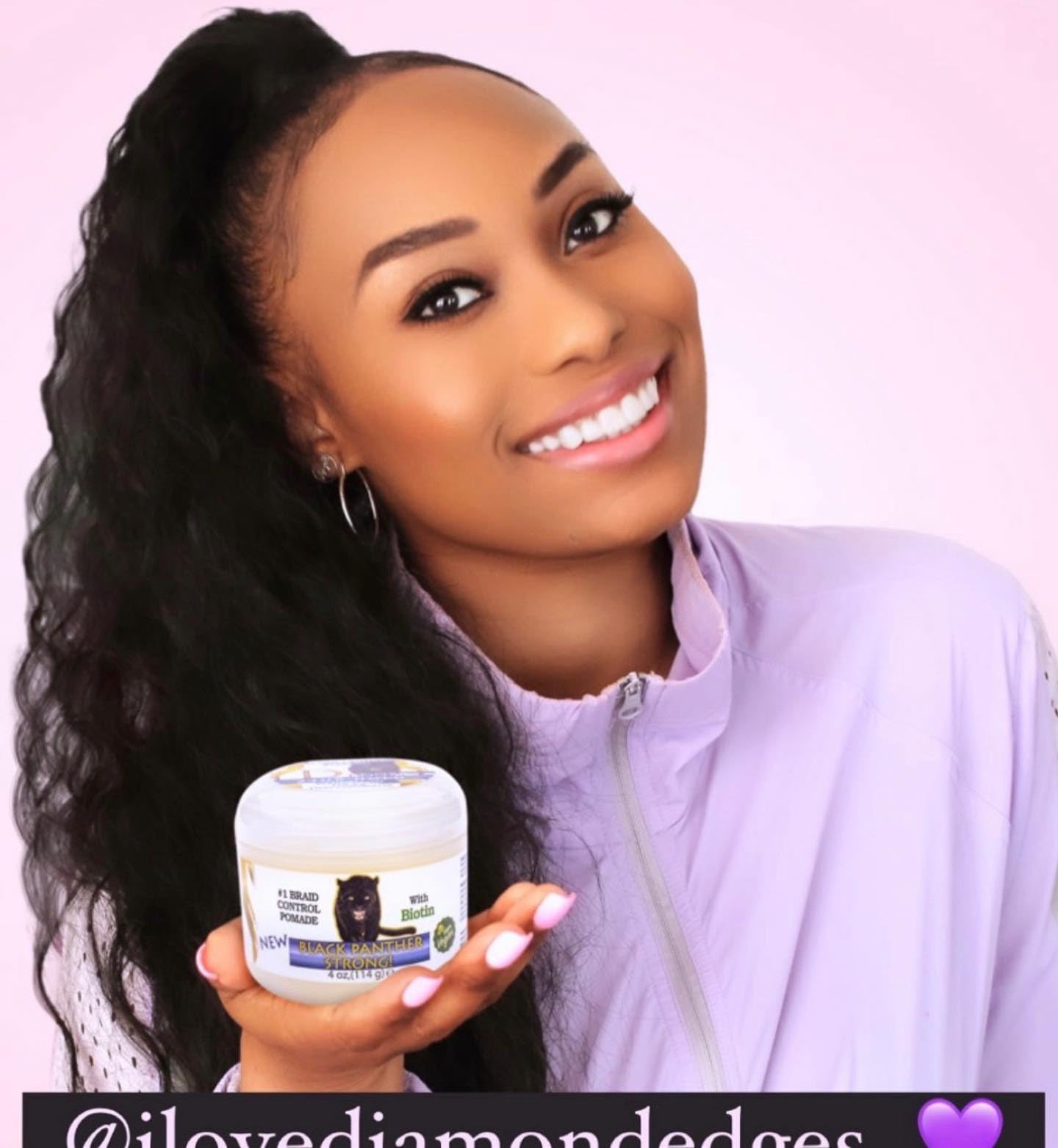 Black Panther Vegan Edge & Braid Control Pomade with Biotin – Strong Flexible Hold for Braids, Locs & Twists, All Hair Types, 2-Pack (1 oz each)