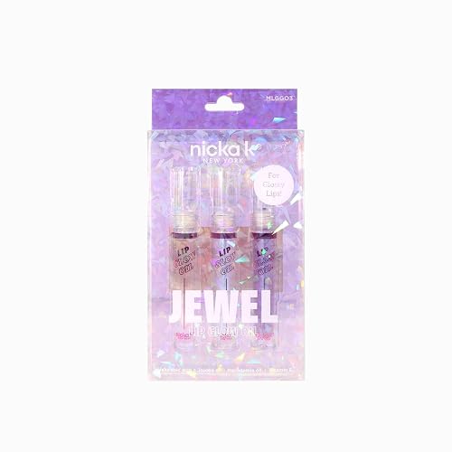 NICKA K NEW YORK Jewel Lip Glow Oil, Glossy Lips, Smooth, Lightweight, Non-Sticky (MLGGO3 Sapphire)