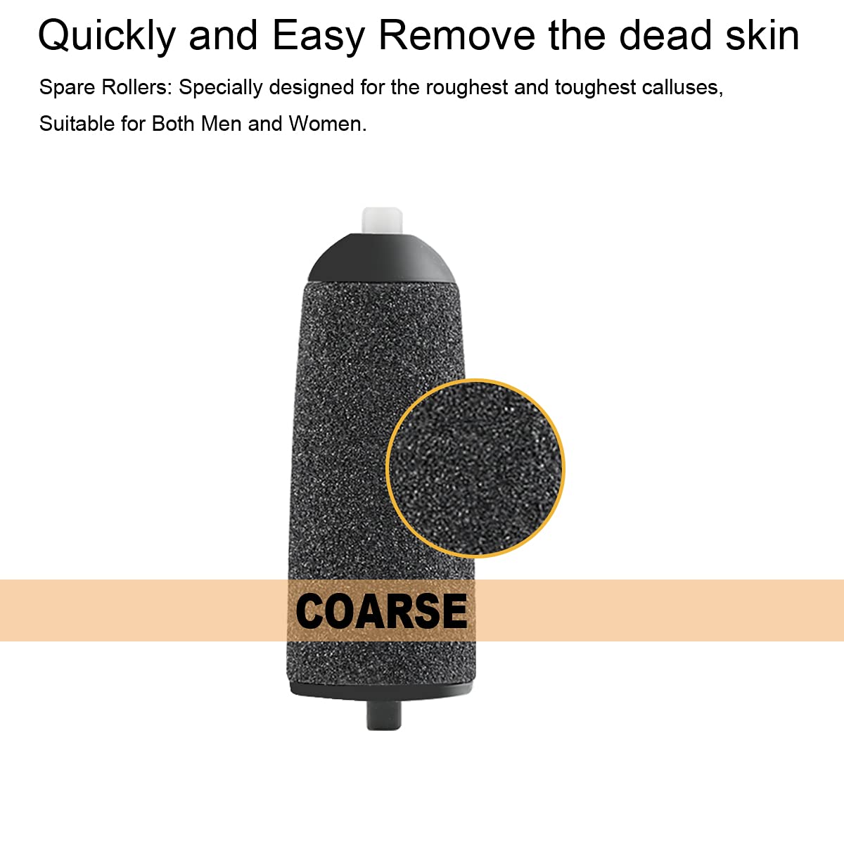 5 Pack Black Coarse Replacement Roller Refills Compatible with Finishing Touch Flawless Pedi Electric Tool File Include a Cleaning Brush