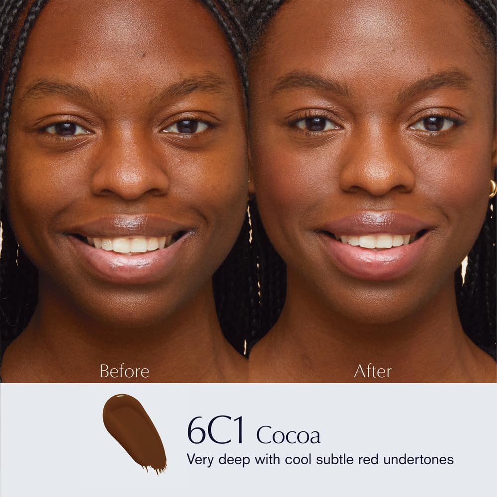 Estée Lauder Double Wear Sheer Matte Foundation SPF 19 | 12-Hour Wear, 1.0 Fl Oz, 6C1 Rich Cocoa